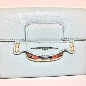 NWOT Vintage TOD'S light robins egg blue leather wallet